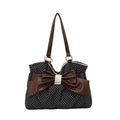 WoBow-Embellished Polka Dot Handbag