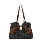 WoBow-Embellished Polka Dot Handbag
