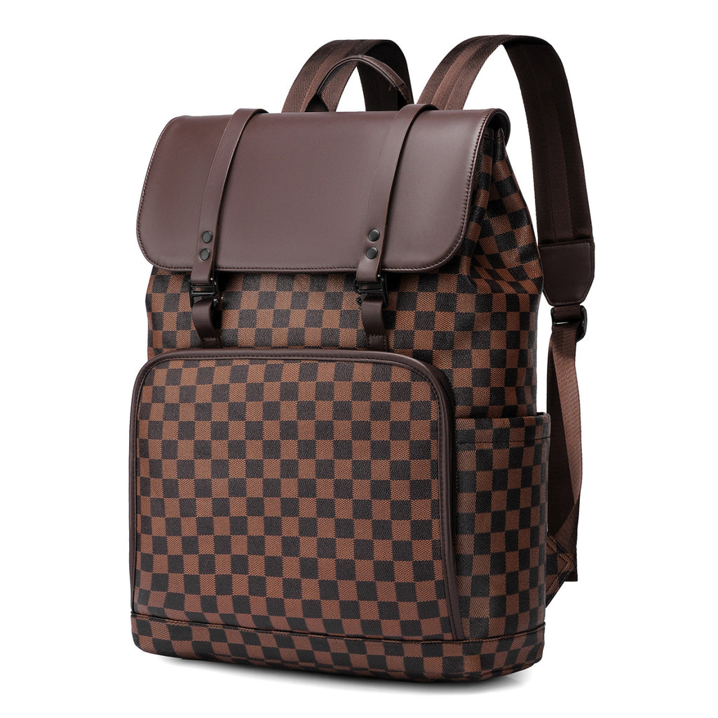 Stylish Checkerboard Pattern Backpack