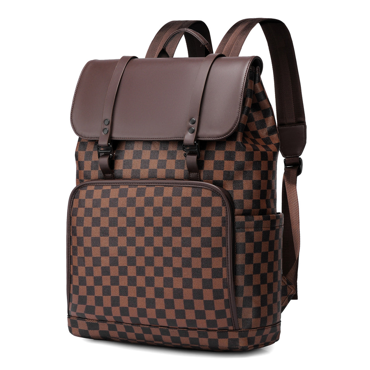 Stylish Checkerboard Pattern Backpack