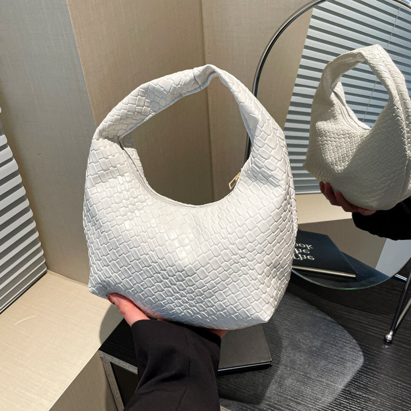 Textured Faux Leather Hobo Bag