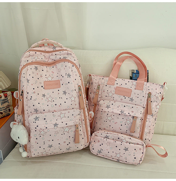 Star-Printed Multipurpose School Backpack and Tote Set-https://detail.1688.com/offer/1063014734050.html-Calm Wears-Pink-Calm Wears