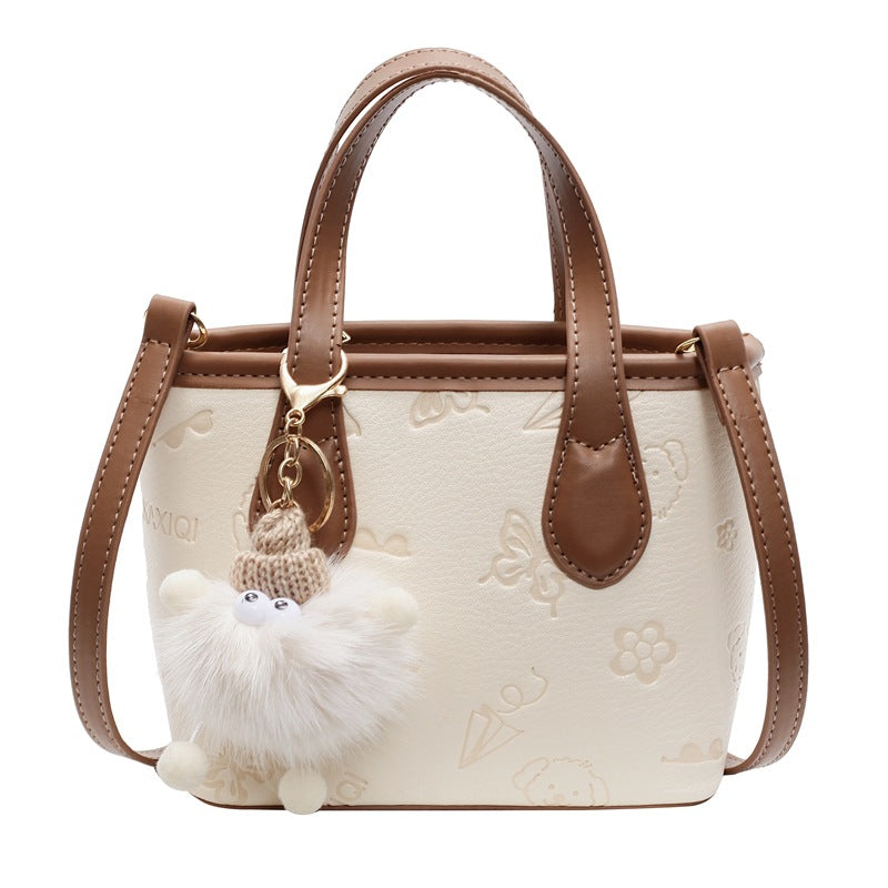 Ladies Mini Handbag with Cute Pendant-https://detail.1688.com/offer/895327742377.html-Calm Wears-Cream-Size: With pendant-Calm Wears