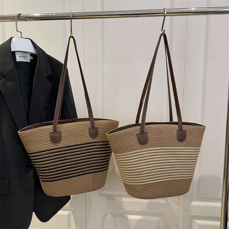 Stylish Straw Beach Tote Bag