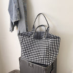 Stylish Checked Utility Tote Bag