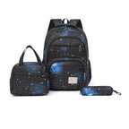 Galaxy pattern school backpack set