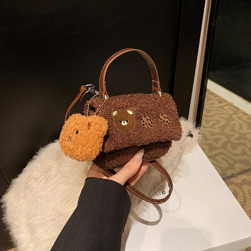 Plush Crossbody Bag with Cute Animal Design
