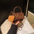 Plush Crossbody Bag with Cute Animal Design