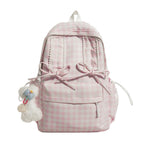 Charming Checked Pattern Backpack
