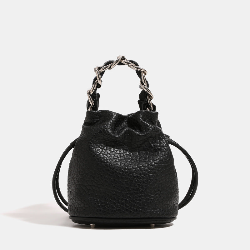Women's mini backpack bag with elegant chain handle and fine texture-https://detail.1688.com/offer/714920017064.html-Calm Wears-Black-nothing-Calm Wears
