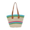 WoColorful Straw Beach Tote Bag