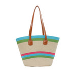 WoColorful Straw Beach Tote Bag