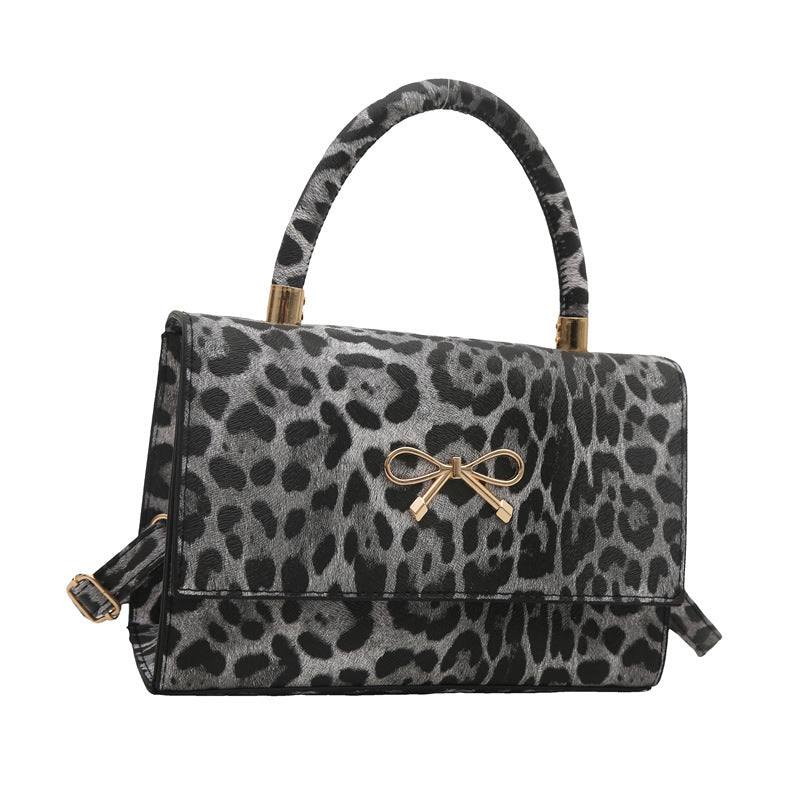 Stylish Animal Print Top Handle Handbag