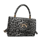 Stylish Animal Print Top Handle Handbag