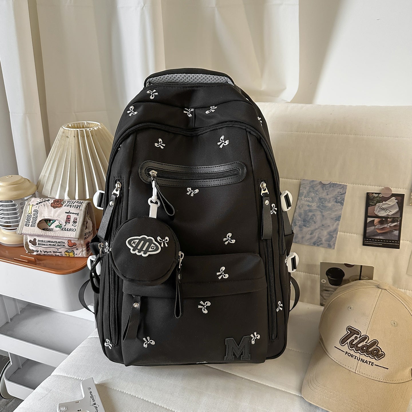Stylish Multi-Pocket School Backpack-https://detail.1688.com/offer/1044662754446.html-Calm Wears-Black-Calm Wears