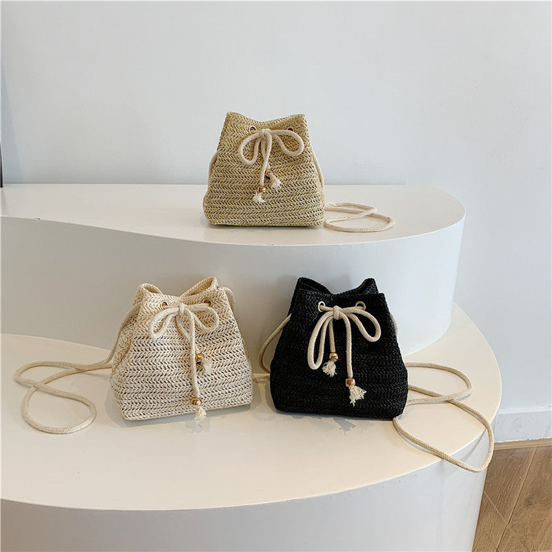 Bohemian-Inspired Woven Mini Drawstring Bag
