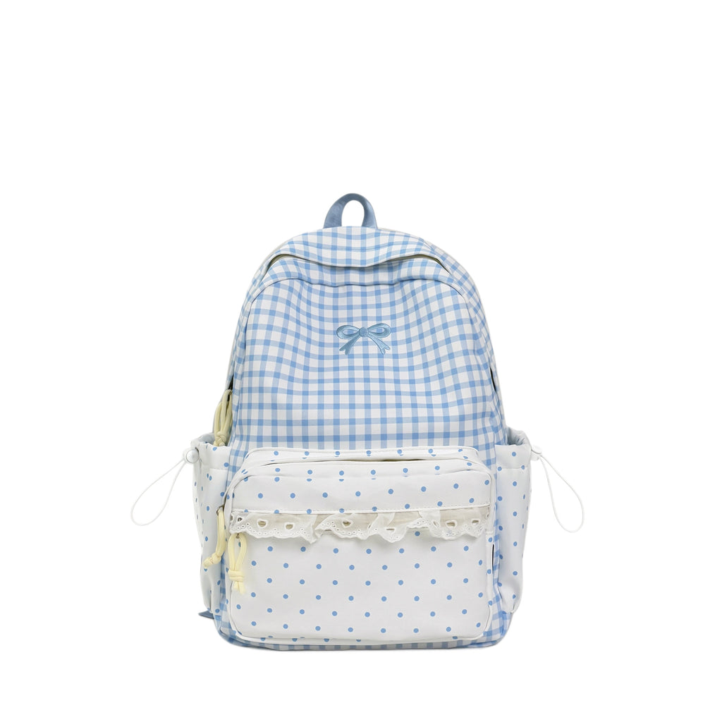 Playful Gingham and Polka Dot Backpack