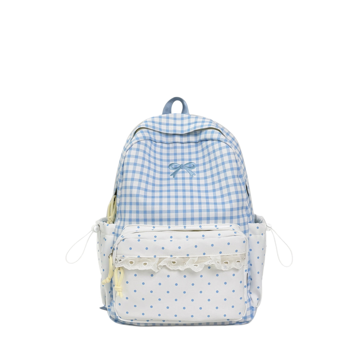 Playful Gingham and Polka Dot Backpack