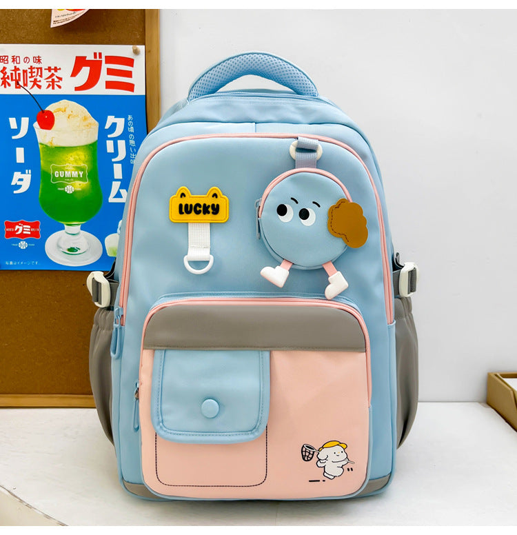 Cute Character-Designed Multi-Pocket School Backpack-https://detail.1688.com/offer/1065399547627.html-Calm Wears-Blue-Calm Wears