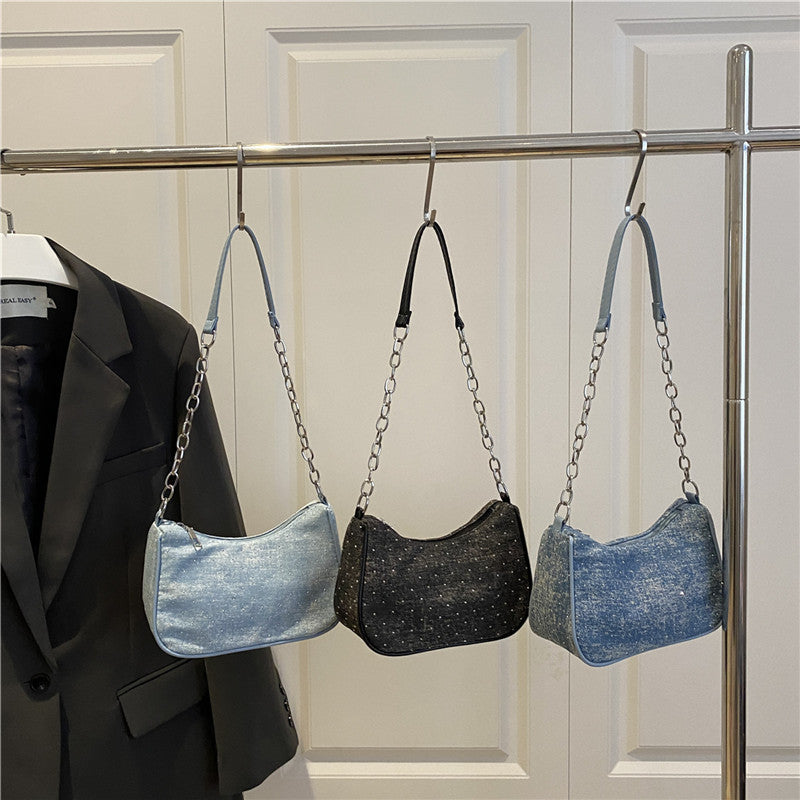 Stylish Chain-Handled Hobo Bag