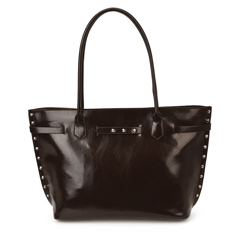 Ladies stylish Tote Bag with fashionable detail-https://detail.1688.com/offer/995351691155.html-Calm Wears-Black-nothing-Calm Wears