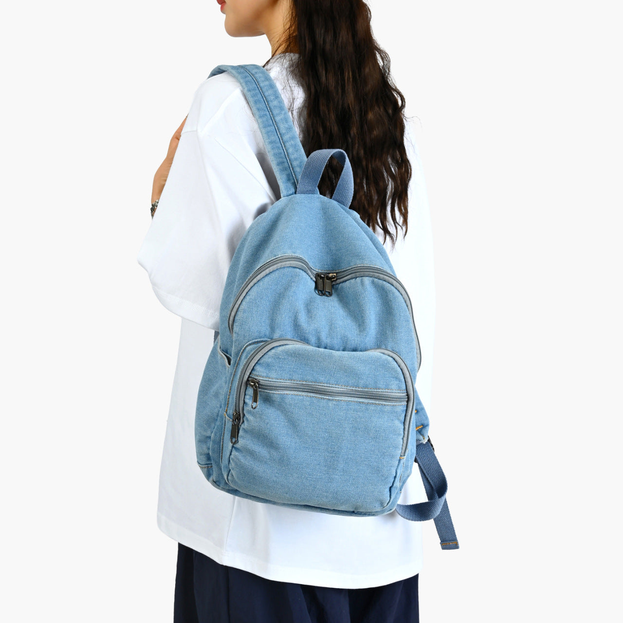 Casual Denim Backpack Calm Wears