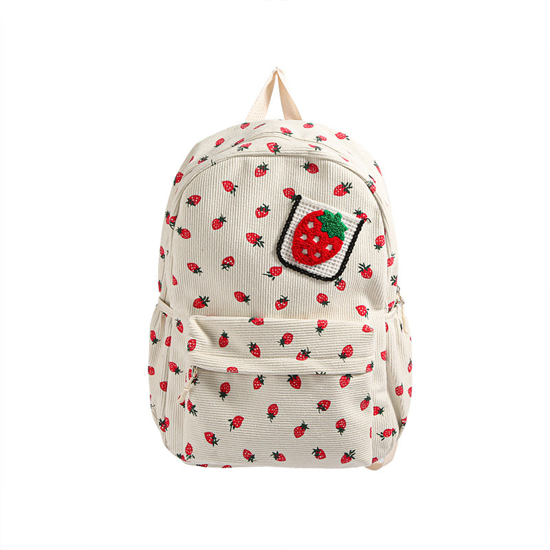 Backpack with Playful Strawberry Design