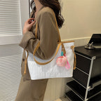 Quilted Pattern Handheld Tote Bag
