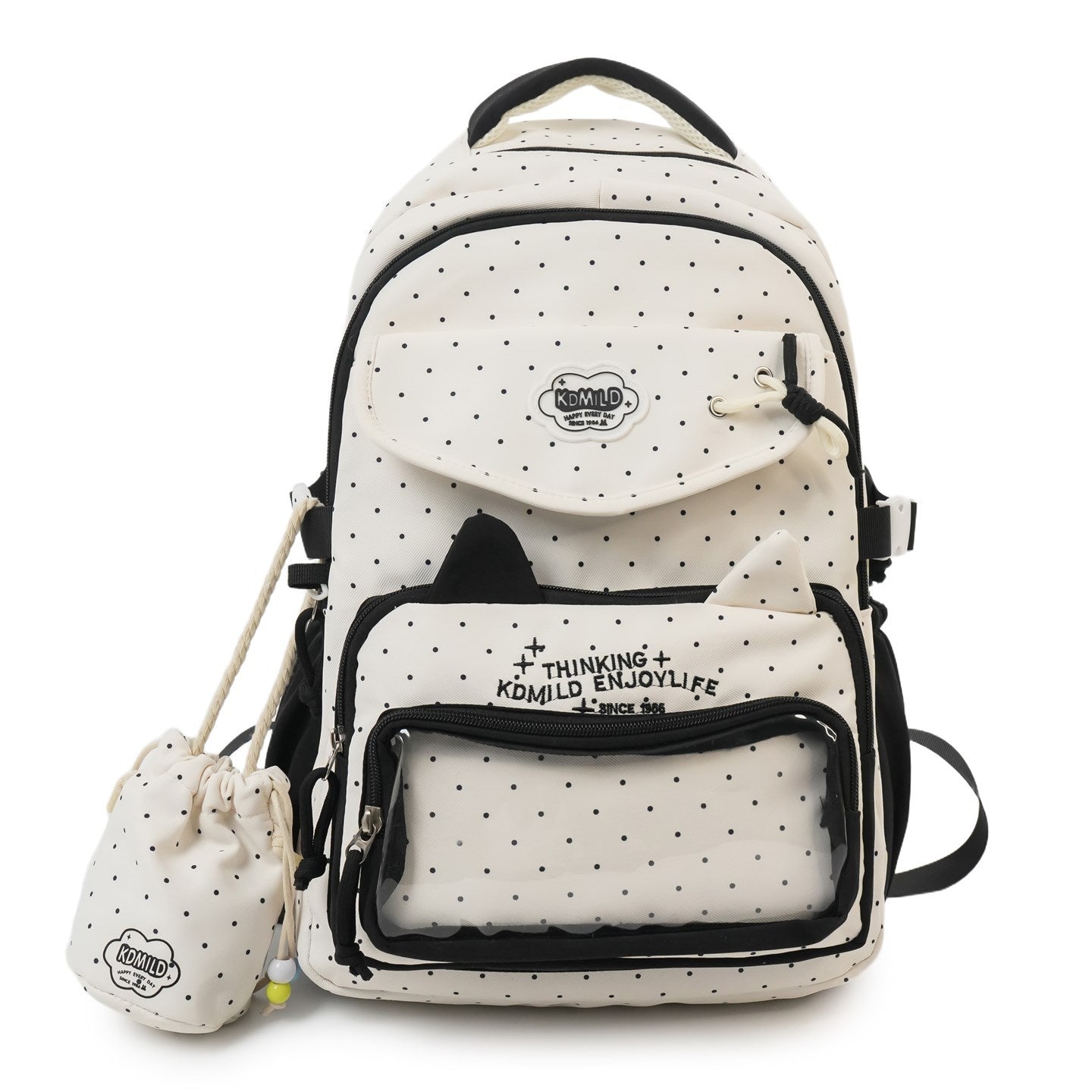 Cute Cat Ear School Backpack-https://detail.1688.com/offer/1023454623783.html-Calm Wears-Black-Calm Wears