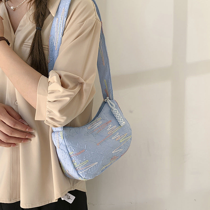 Textured Fabric Shoulder Bag