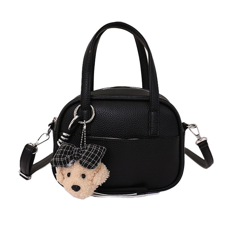Women's mini handbag with playful animal charm-https://detail.1688.com/offer/1051126297445.html-Calm Wears-Black-nothing-Calm Wears