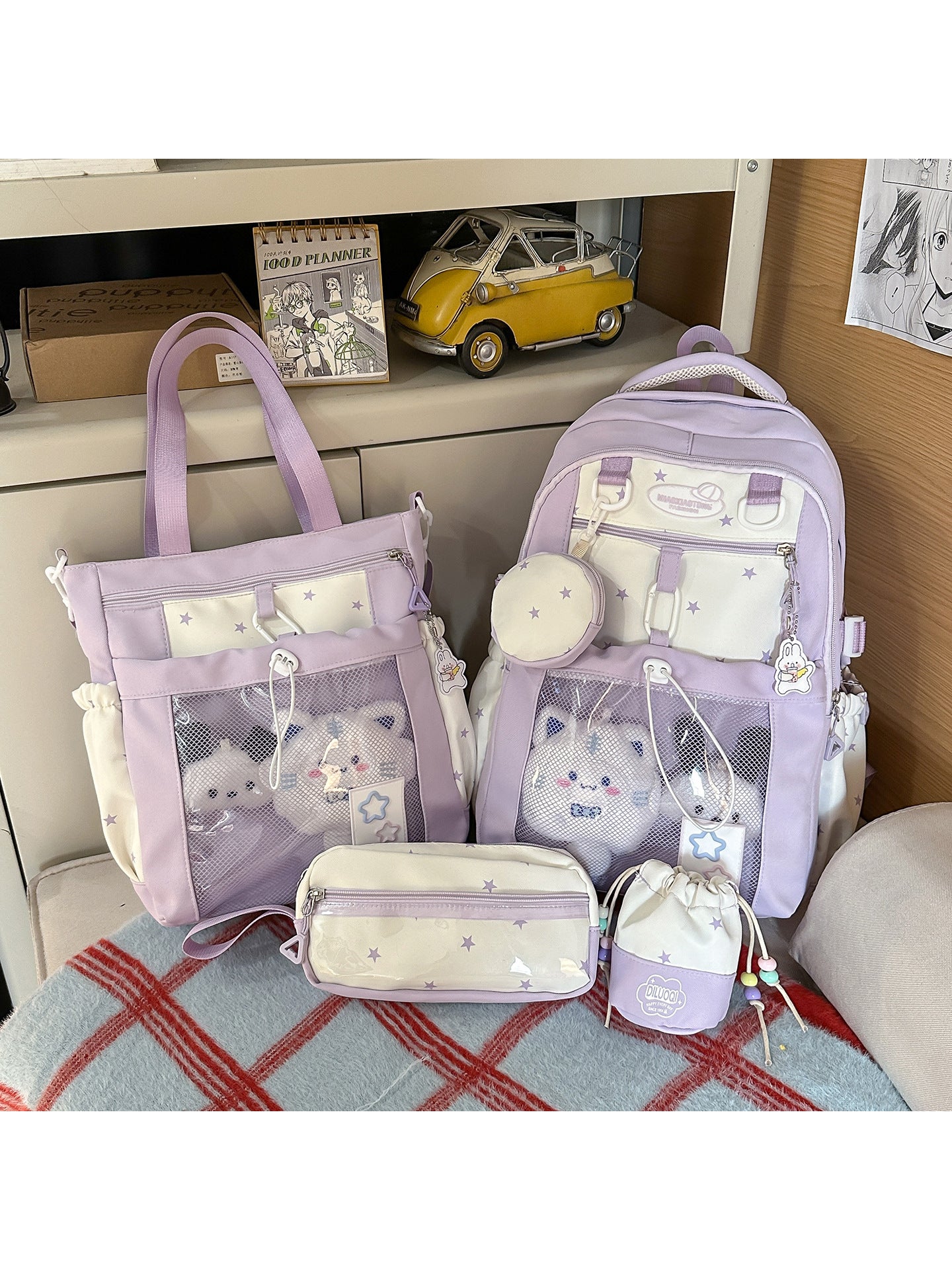 Plush School Backpack Set