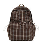 Checked Casual Drawstring Backpack
