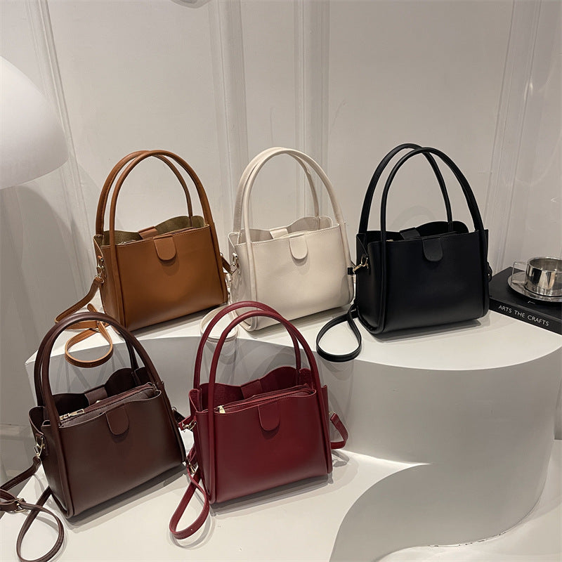 Ladies elegant mini handbag with practical flap closure