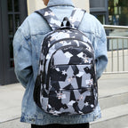 Fashionable school backpack with astronaut motif