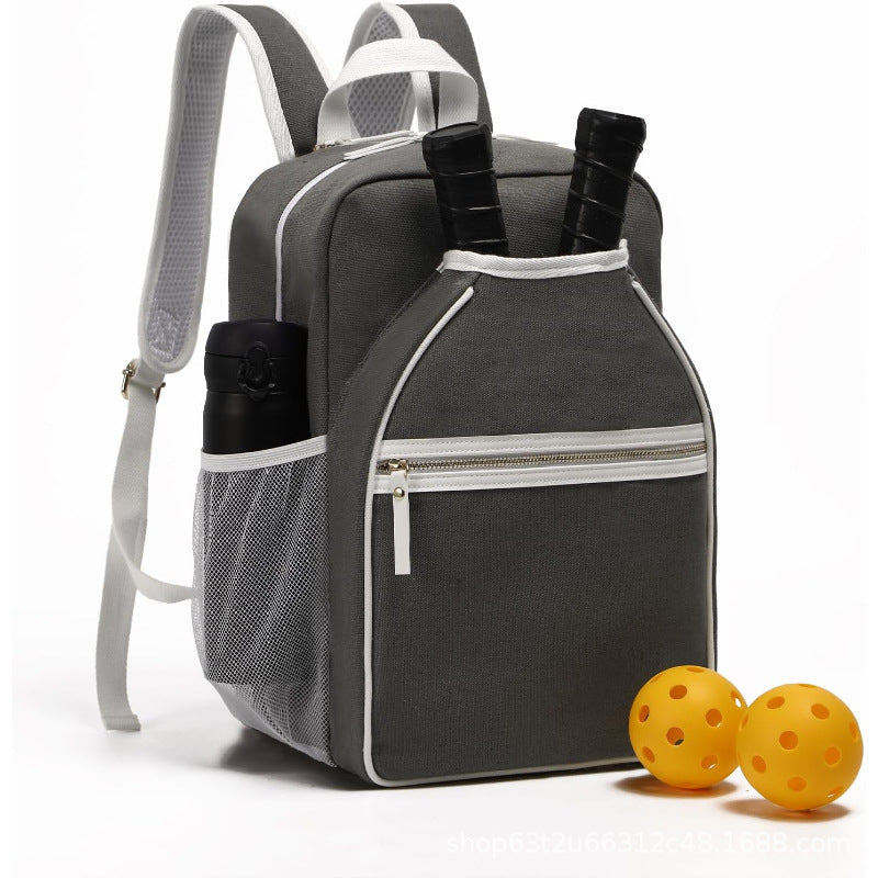 Sport backpack with separate compartment for rackets and insulated cup holder-https://detail.1688.com/offer/957368488132.html-Calm Wears-Gray-9*7*15 inch-Calm Wears