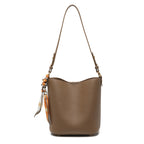 Textured Leather Bucket Bag