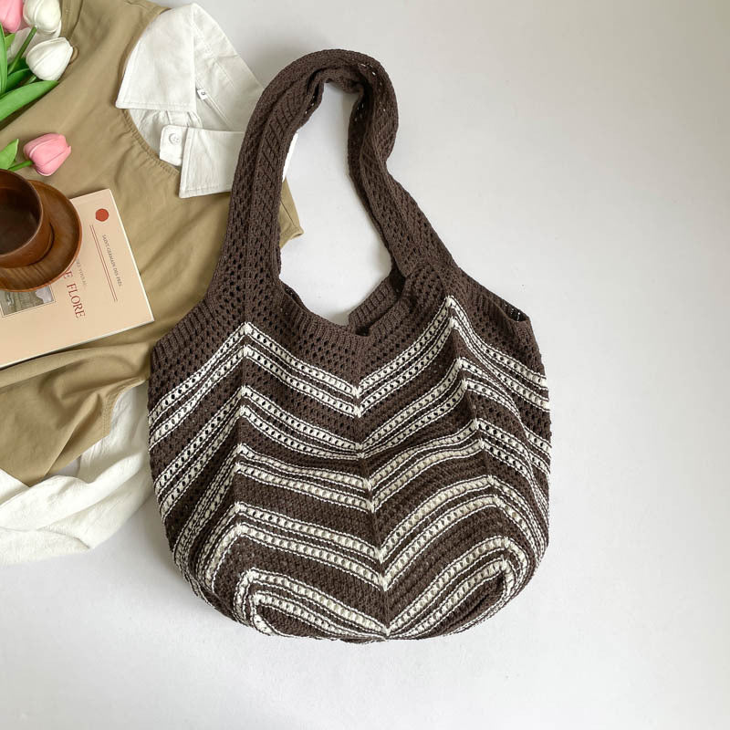 Ladies Crochet Tote Bag-https://detail.1688.com/offer/1031935985588.html-Calm Wears-Black-nothing-Calm Wears