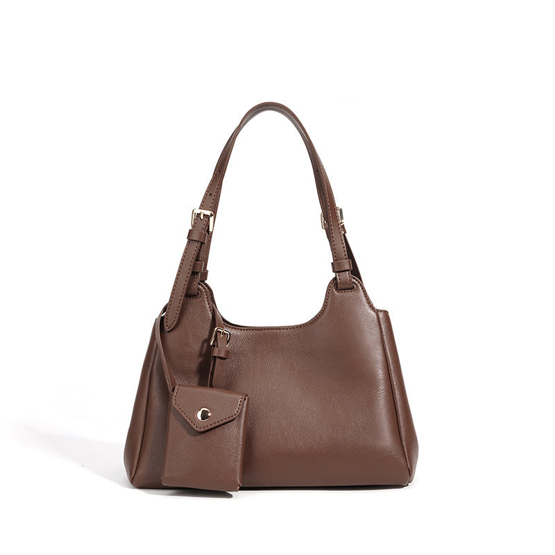 Women’s hobo bag made of high-quality leather with detachable mini-wallet-https://detail.1688.com/offer/1010315053397.html-Calm Wears-Coffee-26-Calm Wears