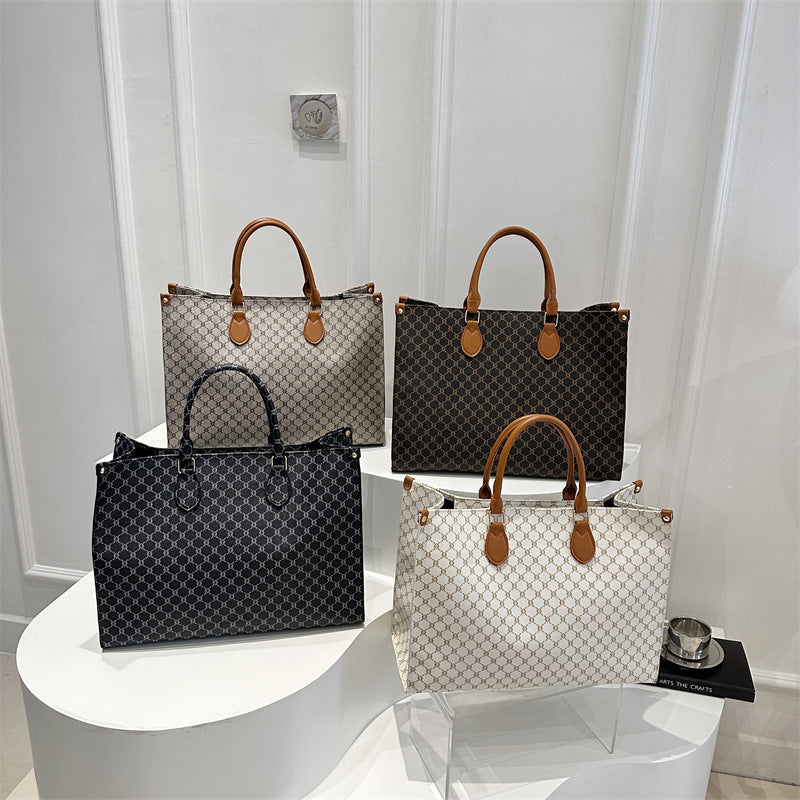 Women elegant tote bag with high-quality monogram design-https://detail.1688.com/offer/923738887916.html-Calm Wears-Black-nothing-Calm Wears