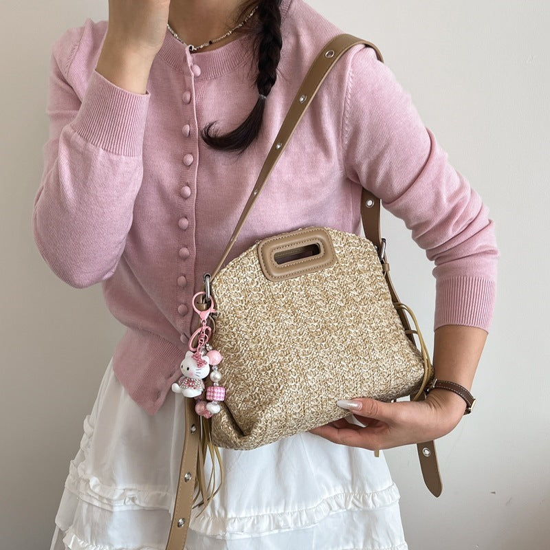 Ladies stylish shoulder bag with decorative fringe detail-https://detail.1688.com/offer/1036050023994.html-Calm Wears-Khaki-Size: With pendant-Calm Wears