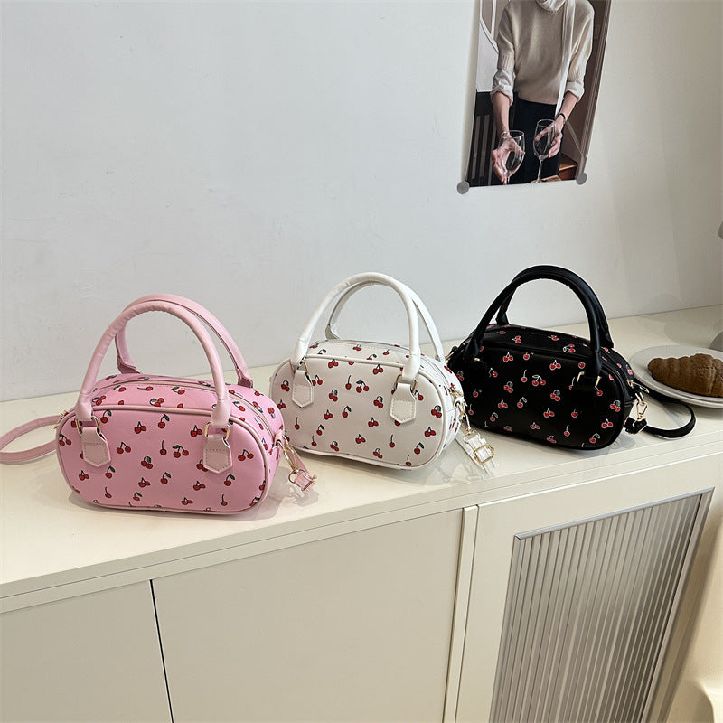 Playful Cherry Print Mini Handbag