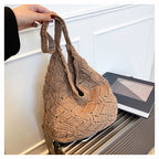 Floral Embellished Crochet Shoulder Bag