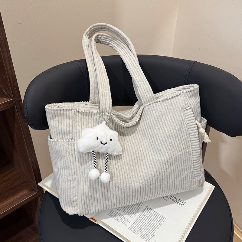 Versatile Corduroy Tote Bag