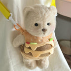 Cuddly toy with hamburger application
