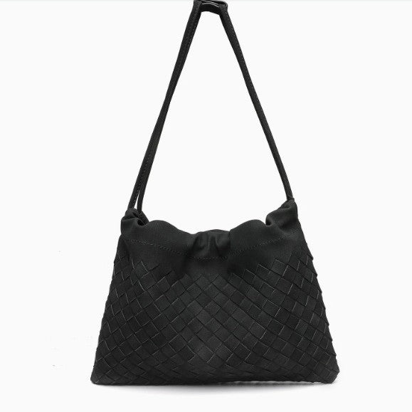 Woven Drawstring Shoulder Bag