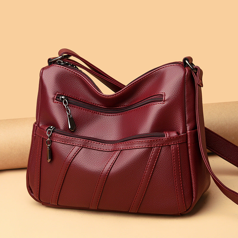 Elegant Zip-Detail Shoulder Bag