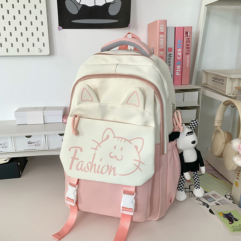 Backpack with Cute Cat Ears and Practical Compartments