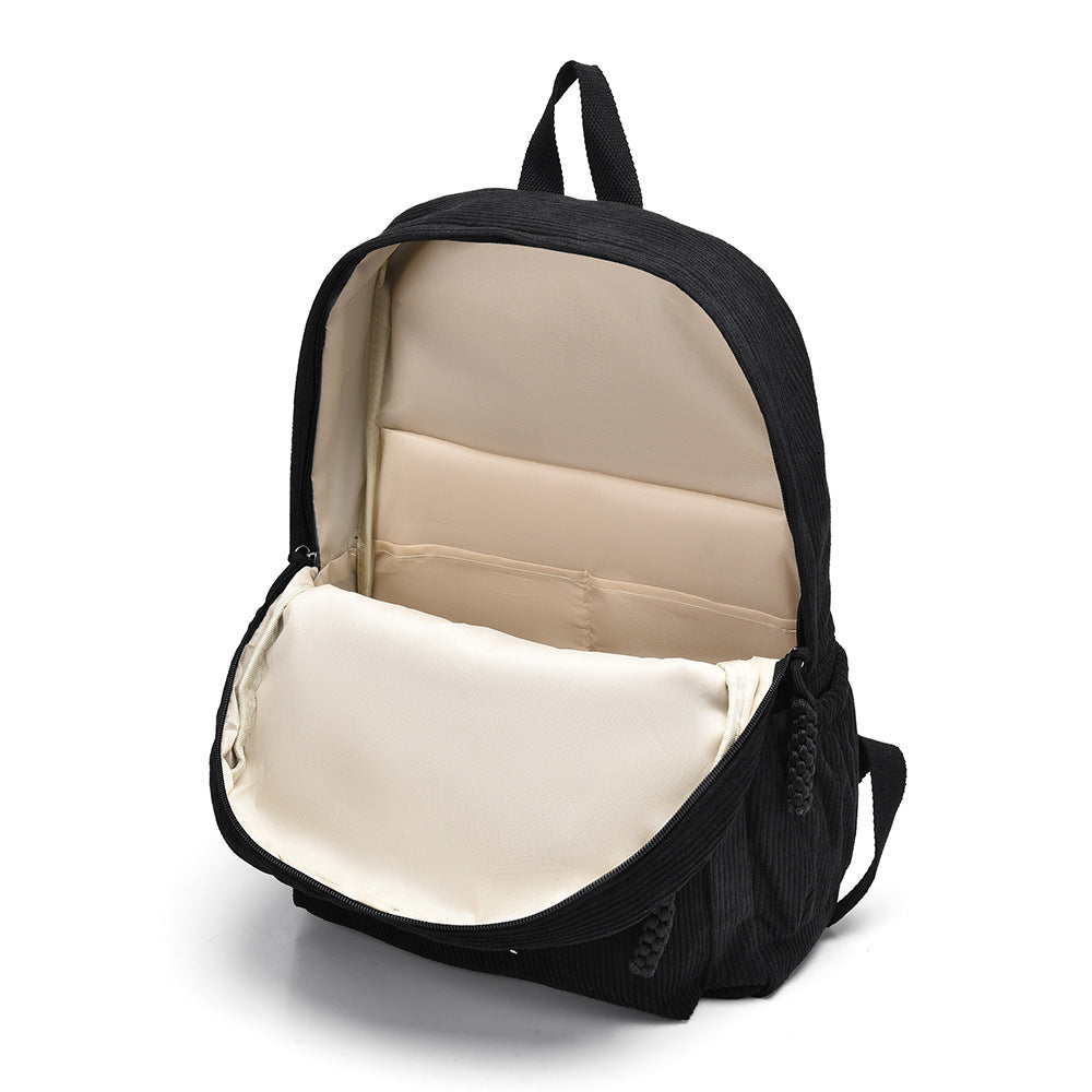 Textured Fabric Multi-Compartment Backpack