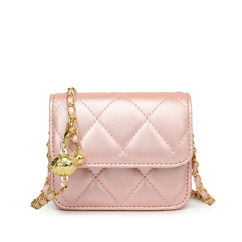 Women's mini crossbody bag with shiny chain and charming pendant-https://detail.1688.com/offer/771499177012.html-Calm Wears-Rosa-nothing-Calm Wears